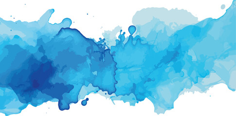 Obraz premium abstract watercolor stain blue on a transparent background