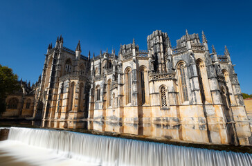 Batalha Monastery, central Portugal, with fun waterfall in front