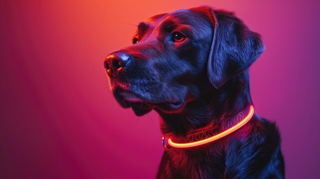 A smart, neon dog collar with health tracking and location monitoring