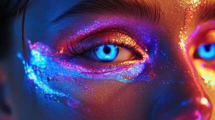 A high-tech neon makeup kit with color matching and tutorials