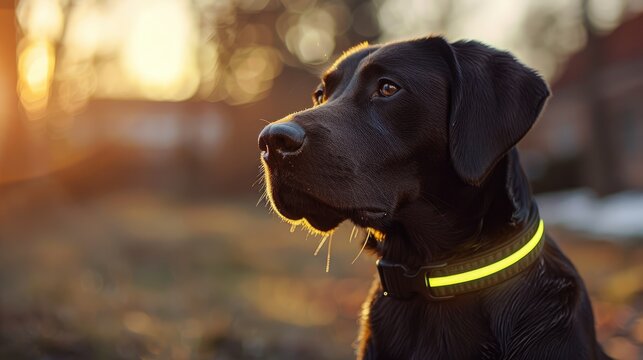 A smart, neon dog collar with health tracking and location monitoring