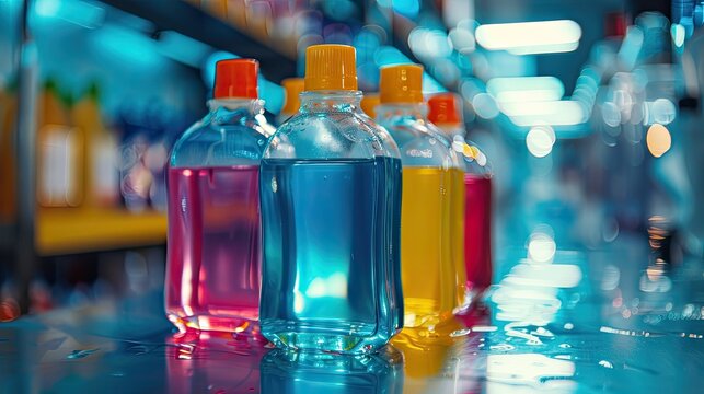 Neon-accented, enzyme-based cleaning agents for hospital sanitation