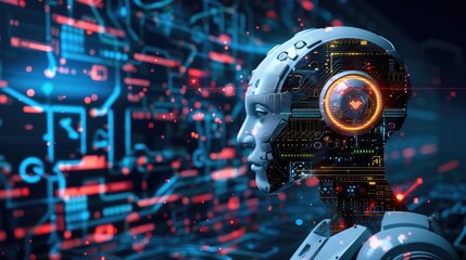 Fototapeta premium Image depicting the role of artificial intelligence in cybersecurity