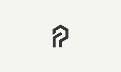 initial letter P simple monogram logo design vector illustration