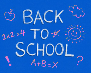Fototapeta na wymiar Back to School Background Title Written in Chalk
