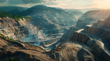 Open pit mining. 