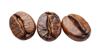 Roasted coffee beans. isolated on transparent background.