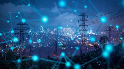 Fototapeta na wymiar Connecting the Global Electricity Grid