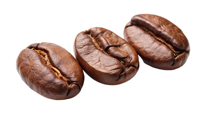 Roasted coffee beans. isolated on transparent background.