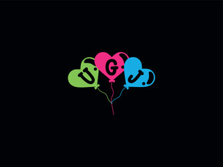 Monogram UGJ Balloon Letter Logo