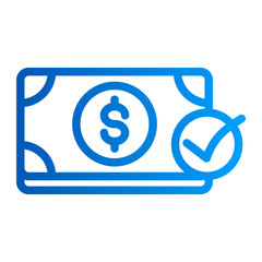 This is the Cash icon from the Accounting icon collection with an outline gradient style	
