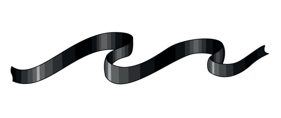 Black mourning ribbon for the obituary. An illustration for a funeral home.