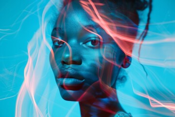 black woman long exposure artistic creative portrait.  