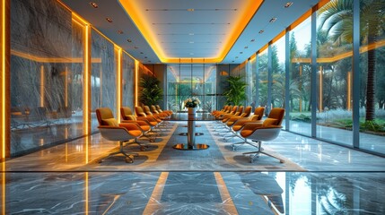 Luxury architecture of large business conference center - obrazy, fototapety, plakaty