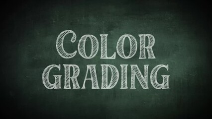 Color grading animation on school blackboard