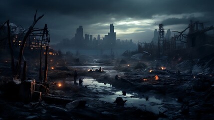 Dystopian Echoes: The Legacy of a Post-Apocalyptic World - obrazy, fototapety, plakaty
