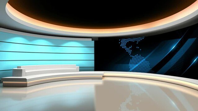 Tv studio. News room. Studio Background. Newsroom bakground. Backdrop for any green screen or chroma key video production. Loop