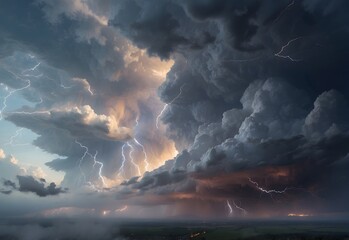 Thunderstorm clouds, generative AI