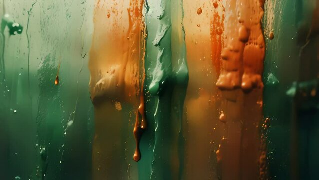 orange and green texture moving in paint like matter intro header banner