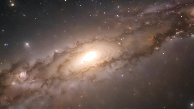 A spiral galaxy with numerous stars in the background, creating a stunning celestial view.