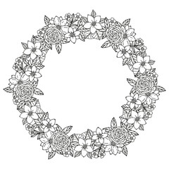 Abstract floral background. Coloring page for adults and children.