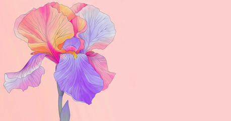  illustration with beautiful spring iris - 763524570