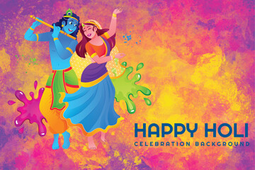 Happy Holi Calligraphy Letters, Indian Festival of colors for social media, Ad, Flyer, Poster and Banner.