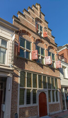 Naklejka premium Gorinchem, the Netherlands. 27 February 2024. Hendrick Hamel Museum in a street in Gorinchem