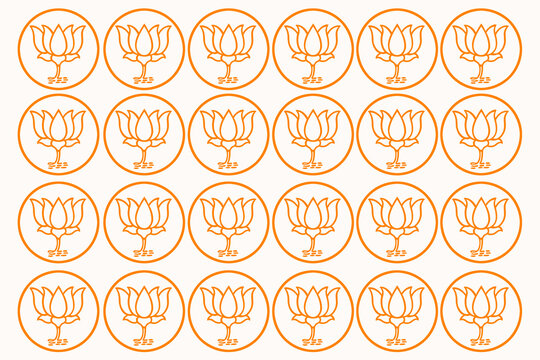 BJP Symbol Seamless Pattern Bharatiya Janata Party Indian Political Party