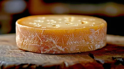 Fotobehang Cheese on Wooden Table © yganko