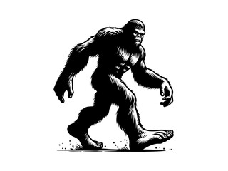 Epic Encounter: Bigfoot Vector Illustration for Adventure Designs and Cryptid Artistry