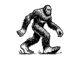 Epic Encounter: Bigfoot Vector Illustration for Adventure Designs and Cryptid Artistry