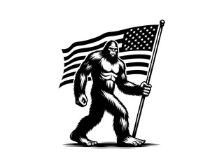 Epic Encounter: Bigfoot Vector Illustration for Adventure Designs and Cryptid Artistry
