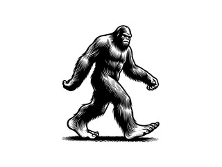 Epic Encounter: Bigfoot Vector Illustration for Adventure Designs and Cryptid Artistry