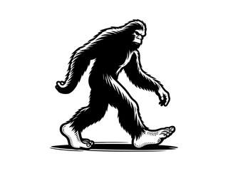 Epic Encounter: Bigfoot Vector Illustration for Adventure Designs and Cryptid Artistry