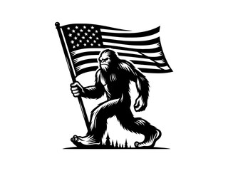 Epic Encounter: Bigfoot Vector Illustration for Adventure Designs and Cryptid Artistry
