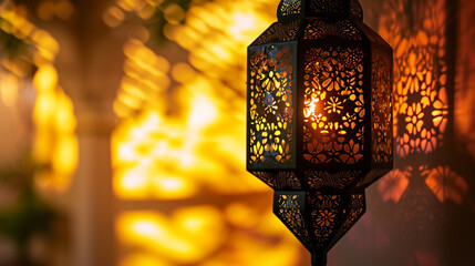 Ramadan lantern, Featuring such intricate patterns and cut work like exotic treasure. Generative Ai - obrazy, fototapety, plakaty