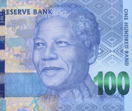 Nelson Mandela portrait on Banknote of the South African rand