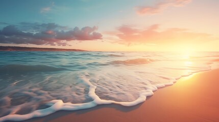 Fototapeta na wymiar A Serene Blurred Background: Sunset Beach