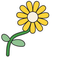 Pop Retro Groovy Flower