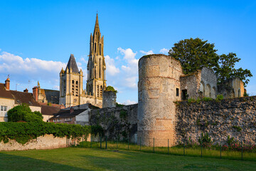 Senlis Cathedral and Royal Castle of the capital of Oise in Picardy, North of France