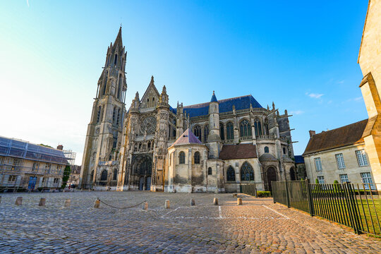 Transept of the early-gothic Senlis Cathedral in the capital of Oise in Picardy, North of France