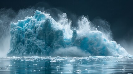 Massive Iceberg Drifting in Open Ocean