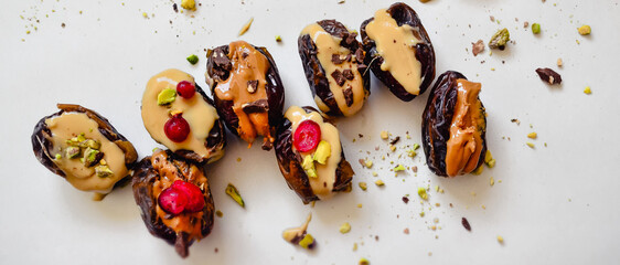 Healthy dates with nut butter