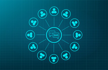 Obraz premium Vector illustration on a blue background.