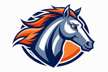 A sports team logo featuring a horse vector art illustration