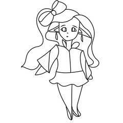  silhouette chibi elf girl