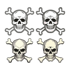 Skull and crossbones vector, icon and logo design