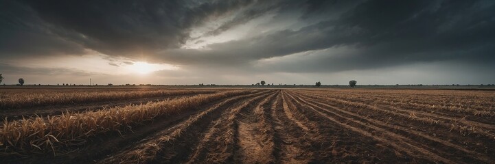 Agricultural fields dried up and unfit for cultivation - obrazy, fototapety, plakaty