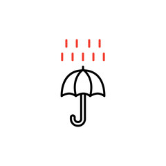 umbrella rain icon, rainy weather, isolated icon on white background, suitable for websites, blogs, logos, graphic design, social media, UI, mobile apps.
